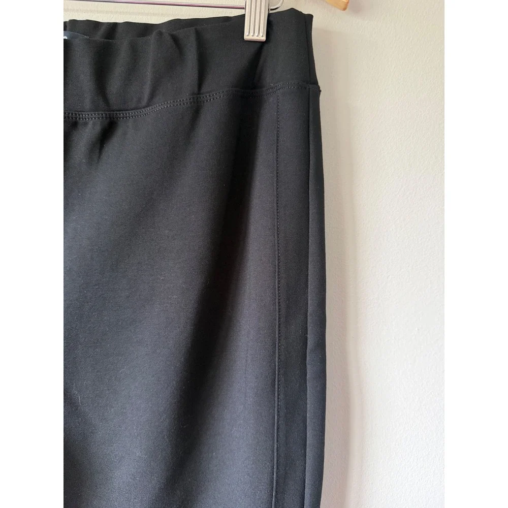 Maeve Anthropologie Pull On Flare Pants Large Black High Rise Stretch Trousers